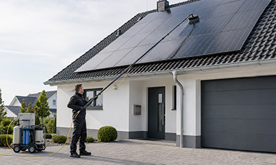 Schonende Reinigung von Solaranlagen und Photovoltaikanlagen